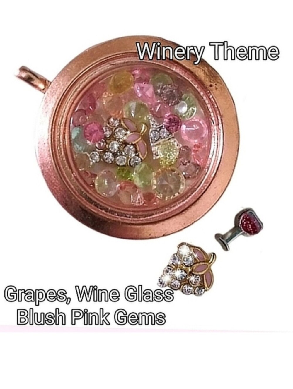 Floating Charms in Story Locket Memory Pendant Choice